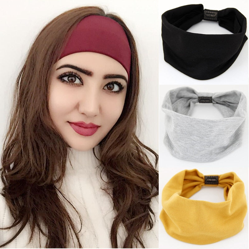 Cotton Wide Stretch Headbands